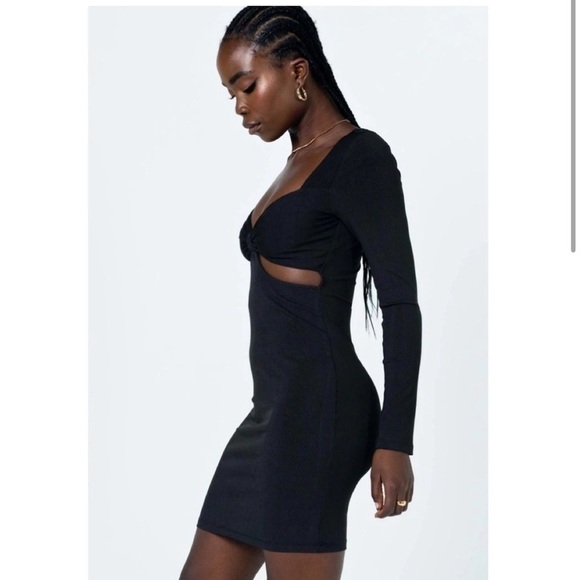 Princess Polly Ribbed Cut Out Long Sleeve Bodycon Dress - Picture 5 of 9